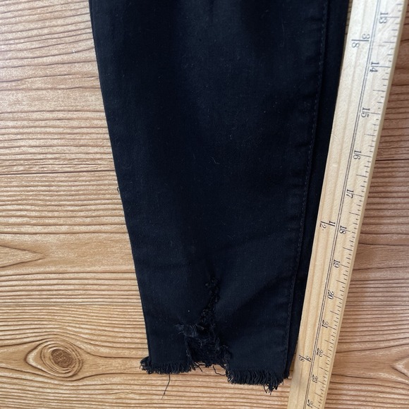 SONG Maternity Skinny Jeans Women M Black NEW Distressed Curvy Ankle Grazer Leg - Picture 8 of 11